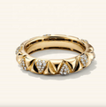 Brhyxa 14K Gold-Plated Pave CZ Geometric Triangle Ring