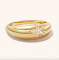 Brhyxa 14K Gold-Plated 925 Sterling Silver Star Zirconia Ring