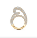 Brhyra Personalized 18K Gold-Plated Whirlwind Twist Zircon Pave Ring