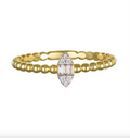 Brhyxa 14K Gold-Plated 925 Sterling Silver Marquise Diamond Ring