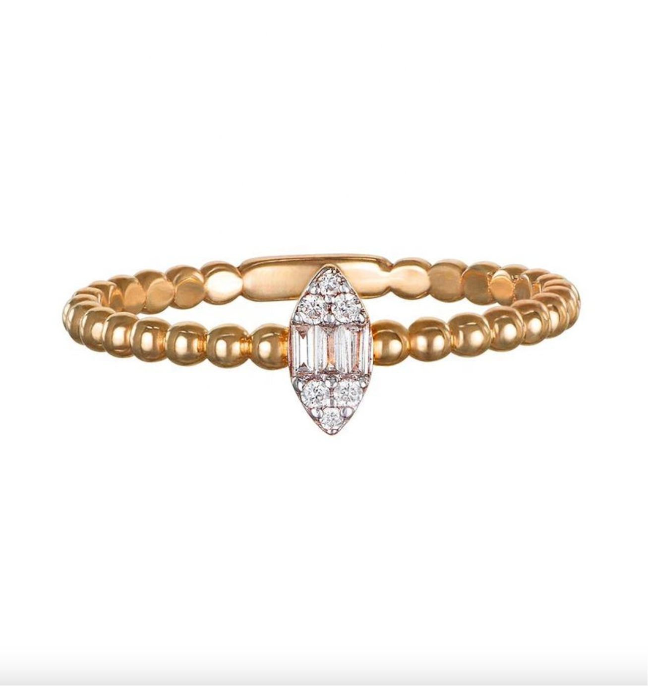 Brhyxa 14K Gold-Plated 925 Sterling Silver Marquise Diamond Ring